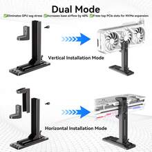 ABS Graphics Card Support Bracket, Prevent Graphics Card Deformation Support Bracket, Dual-Mode Graphics Card Support Bracket Stabilizes Graphics Card To Prevent Deformation - ABS Graphics Card Bracket, Black - View 4