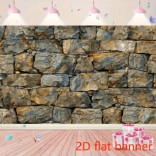 2D PlaneRustic Gray Rock Wall Backdrop: Perfect For Parties, Photoshoots, And Decorations - No Power Required - Polyester Material - 1 - View 2