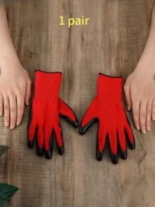 1/3/6/12 pares de guantes de trabajo de jardinería de doble capa, guantes tejidos sin costuras recubiertos de poliuretano, con recubrimiento de poliuretano en las palmas y los dedos para un agarre suave, adecuados tanto para hombres como para mujeres, ideales para tareas generales de jardinería. - Multicolor - Ver 13