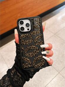 1个新款畅销黑色豹纹唇形保护壳，兼容 17 Pro Max/17/17 Pro/16 Pro Max/16/16 Pro/15 Pro Max/15 Pro/15/14 Pro Max/14 Pro/14/13 Pro/12 Pro/12/11，防震，可作为生日礼物、送给女友、男友或自用 - 黑色 - 查看 4