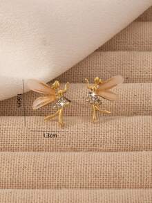 1 Pair Fairy Butterfly & Pixie Earrings, Suitable For Young Girls - Gold - View 2
