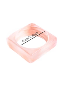 1Pc Women Acrylic Beacelet Fashion Asymmetrical Geometric Bangle Pink Series, For Ladies's Party, Valentine's Day Wedding And Daily Wear Jewelry - Style 1 - View 4