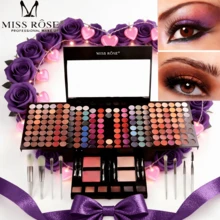 MISS ROSE 190-Color High-Quality Professional Makeup Palette Gift Box|Mirror + Full Set Of Brushes|Eye Shadow, Powder, Blush, Eyebrow Powder, Four-In-One Set|Stage-Level Makeup To Daily Nude Makeup|Valentine's Day Gift For Girlfriend/Novice Must-Have - 彩色 - 查看 12