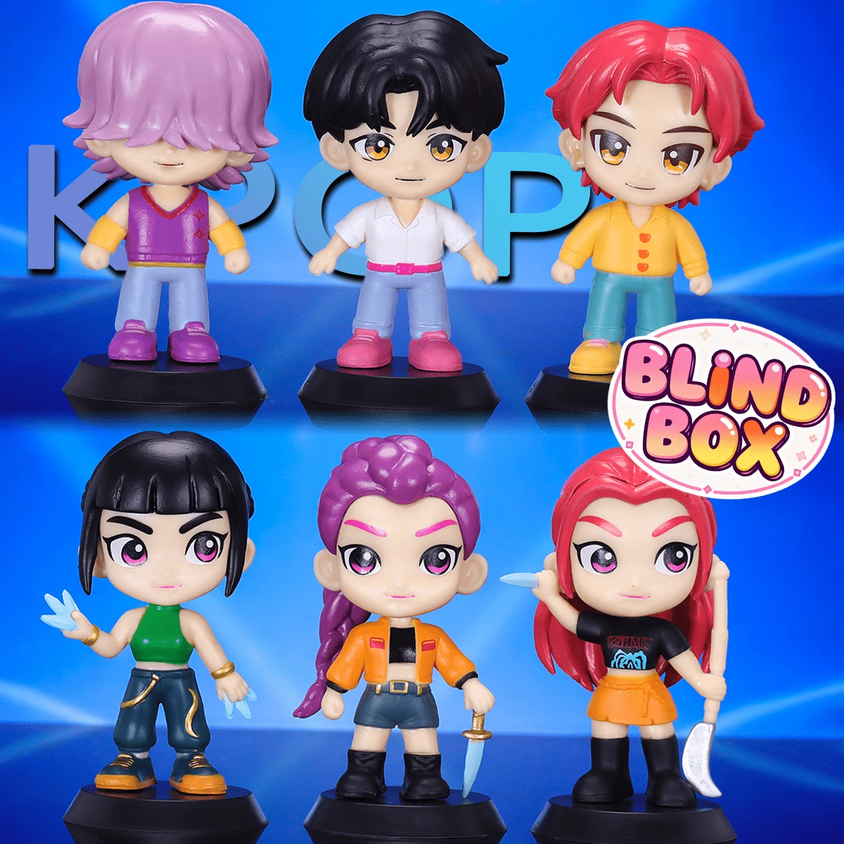 Caixa Surpresa KPOP Figura de Anime, Modelo Estatueta, Decoração de Mesa, Colecionável, Pequeno Presente, Adequado para Halloween, Natal - Multicolorido - Visão 1