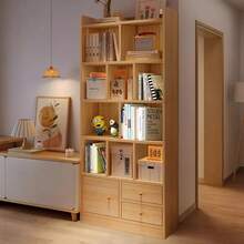 Librero Minimalista Moderno De Multifuncional De 4 Niveles Estantes,Estante Decorativo Multifuncional con Repisas Amplias,para La Vida En El Hogar - Marrón claro - Ver 8