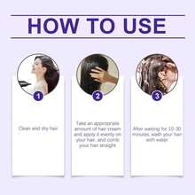 3pcs Protein Hair Straightening Cream, Containing Coconut Oil And Glycerin, Moisturizes And Hydrates, Prevents Hair From Drying Out, Makes Hair Smooth, Provides Long-Lasting Hair Straightening Effect And Lasts For A Long Time,Collagen Hair Mask,Keratin Hair Care Balance Hair Mask For Healthy Scalp - 正裝 - 查看 8