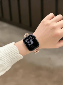 新款蝴蝶结皮革表带，适用于 38/40/41/42/44/45/46/49 毫米表盘，兼容 Ultra/SE11/10/9/8/7/6/5/4/3/2/1 系列表带 - 粉紅玫 - 查看 4