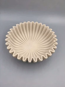 大型装饰碗，砂岩色装饰碗，家居装饰 - 褶皱碗 - 波浪碗 - 扇贝形碗 - 时尚钥匙碗，适合摆放在玄关桌 - 彩色 - 查看 11