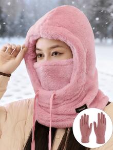 1/2pcs Women's Autumn/Winter Fleece Balaclava Hat, Ski Hat, Winter Hat, Face Covering, Thick Knit Beanie, Suitable For Daily Use, Skiing, Hiking, Fishing, Etc. - Multicolor - View 15