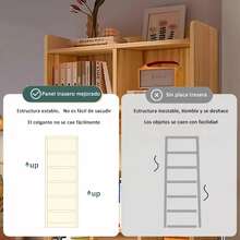 Librero Minimalista Moderno De Multifuncional De 4 Niveles Estantes,Estante Decorativo Multifuncional con Repisas Amplias,para La Vida En El Hogar - Marrón claro - Ver 6