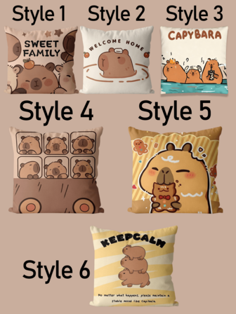 Funda de almohada con diseño de capibara de dibujos animados, patrón de capibara lindo, funda de almohada para sala de estar y dormitorio, funda de cojín, funda de almohada para siesta, regalo de cumpleaños exquisito