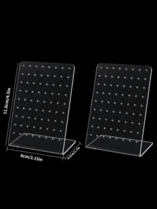 72 Holes Acrylic Earring Holder Organizer Earring Organizer Clear Ear Studs Jewelry Storage Display Rack Showcase Earrings Display Stand Earring Storage For Retail Marketing Home Storage Back To School , Makeup Room Decor,Room Decor - Transparent - View 16