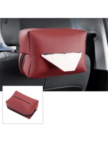 1pc Car Tissue Box, Sun Visor Tissue Holder, Hanging Tissue Bag, Armrest Box Tissue Bag, Napkin Bag - A - View 13