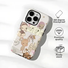 Cute Bunny Mobile Phone Case Designed With A Heart And Ear Design Suitable For IPhone 16, 15, 14, 13, 12 And 11 Pro Models Made Of TPU Material And Provides Shockproof Protection Perfect For Family Friends Children Birthdays Spring Holidays Boyfriends Girlfriends And Valentine's Day Gifts - 彩色 - 查看 8