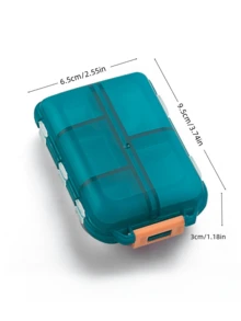 1/2 Pezzi Organizzatore di pillole portatile a doppio strato con 10 scomparti, coperchio trasparente indipendente, ermetico e anti-umidità, scatola di stoccaggio per medicinali da viaggio, adatto per il ritorno a scuola e l'uso in dormitorio - Multicolore - Visualizzare 11