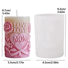 Molde de silicona en forma de globo de amor cilíndrico para velas DIY, molde de silicona en forma de flor de peonía y globo de amor para manualidades con resina, yeso, arcilla, decoración del hogar y regalos festivos - Blanco - Ver 11