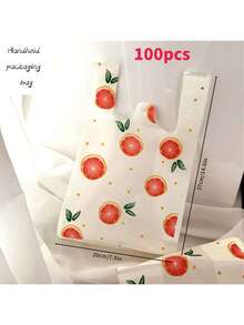 100个礼品包装袋，配饰礼品袋，橙子图案手提袋，家居收纳袋，DIY工艺礼品袋，适合情人节、女士小礼品袋、派对和节日、生日、婚礼、礼品包装袋。 - 彩色 - 查看 1