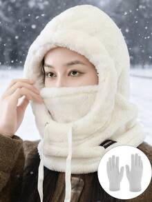 1/2pcs Women's Autumn/Winter Fleece Balaclava Hat, Ski Hat, Winter Hat, Face Covering, Thick Knit Beanie, Suitable For Daily Use, Skiing, Hiking, Fishing, Etc. - Multicolor - View 8