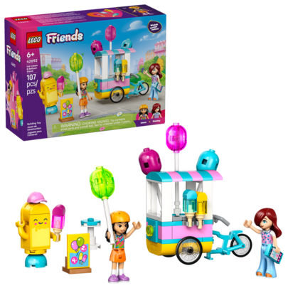  LEGO Friends Ice Cream & Balloon Stand Building Toy For Girls & Boys - Pretend Play Set For Kids, Ages 6+ - With Liann & Paisley Minidolls & Accessories - Gift Idea For Birthdays - 42692
