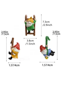 1pc Cute Garden Gnome Hanging Decor - A Uniquely Shaped Resin Gnome Figure With Vibrant Colors And Handcrafted Texture, Perfect For Decorating Planters, Fairy Gardens, And Can Also Be Used As An Indoor/Outdoor Mini Figurine For Yards, Patios, And Home Decor. An Ideal Gift For Gardening Enthusiasts And Gnome Collectors. (Warm Reminder: Please Check The Size Of The Product First. Those Who Are Concerned Should Purchase With Caution) - Multicolor - View 10