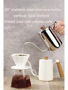 600毫升不锈钢鹅颈咖啡/茶壶，带盖和窄嘴，非常适合手冲咖啡和茶 - 彩色 - 查看 4