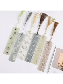 6个彩色花朵图案书签，创意可爱学生学习文具用品阅读辅助书签，学校用品，可爱文具，学校主题颜色 - 灰色 - 查看 9