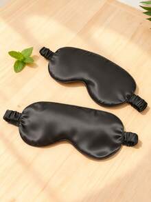 1pc/2pcs/3pcs/5pcs/10pcs/15pcs Mulberry Silk Sleep Eye Mask, Sleep Aid Eye Mask, Suitable For Blocking Light During Sleep, Helps You Sleep Soundly All Night, Ideal For Travel And Napping (Black) - Black - View 3