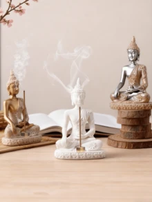 1尊佛像，佛像摆件，用于冥想装饰，佛像禅意装饰，佛像和佛像摆件，家居装饰，金色 - 彩色 - 查看 3