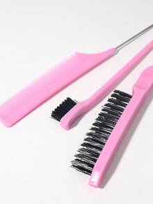 3pcs Slick Back Hair Brush Set With Edge Brush Hair Brush Rat Tail Comb Teasing Brush For Smoothing Baby Hair & Flyaways,Hair Brush,Comb,Hair Tools,Hair Products And Accessories For Barber Salon Beauty Travel Essentials,Back To School,Travel Holiday Essentials,Hair Accessories For Women,Brush,Hair Brushes,Edge Brush,Brush Hair,Hair Comb,Comb Hair,Detangling Brush,Ball Brush,Mini Hair Brush,Hair Brush Set,Wooden Comb, Comb, Slick Back Brush, Hairbrush, Edge Brush, Brush Hair, Hair Comb, Hair Brush Set, Comb Hair, Mini Hair Brush, Detangling Brush,Hair Products, Hair Tools, Hair Stuff, Hair Care, Curly Hair Brush, Barber, Barber Accessories, Hairdressing Equipment,Hair Brush,Slick Back Brush,Styling Brush,Curly Hair Brush,Edge Brush,Hair Comb,Brush Hair,Hair Brush Set,Comb Hair,Comb For Curls,Detangling Brush,Hair Brush For Women,Hair,Travel,Hair Products,Hair Tools,Hair Stuff,Barber,Barber Accessories,Barbershop,Hairdressing Equipment - 粉色 - 查看 4