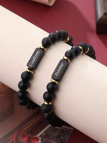 Customizable Beaded Name Bracelet - Minimalist And Avant-Garde Adjustable Jewelry, Perfect Surprise Gift For Valentine's Day/Christmas/Birthday/Anniversary. Blends Bohemian, Minimalism, Retro, And Urban Styles. - Multicolor - View 1