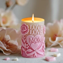 Molde de silicona en forma de globo de amor cilíndrico para velas DIY, molde de silicona en forma de flor de peonía y globo de amor para manualidades con resina, yeso, arcilla, decoración del hogar y regalos festivos - Blanco - Ver 10