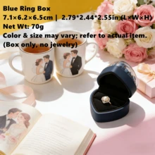 1个心形永生花首饰盒 - 派对礼物，时尚便携，高端翻盖收纳盒，送给她的礼物，生日、情人节、新年、复活节、母亲节礼物，用于收纳耳环、戒指、项链