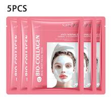 1/3/5pcs Collagen Anti-Wrinkle Nourishing Face Mask, Moisturizes And Brightens Skin, Restores Skin Elasticity, Deeply Hydrates - Multicolor - View 11