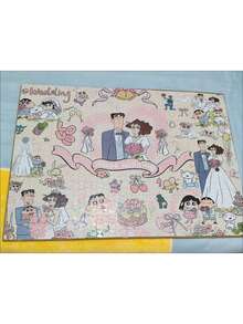 1000片蜡笔小新拼图，成人卡通动漫拼图，蜡笔小新和美冴婚纱拼图，适合作为情人节或朋友礼物 - 彩色 - 查看 7