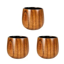 1pc Handmade Natural Wood Tea Cup - Reusable Ironwood Mug With Natural Grain, Cup Suitable For Tea, Herbal Drinks, & Use - Brown - View 12