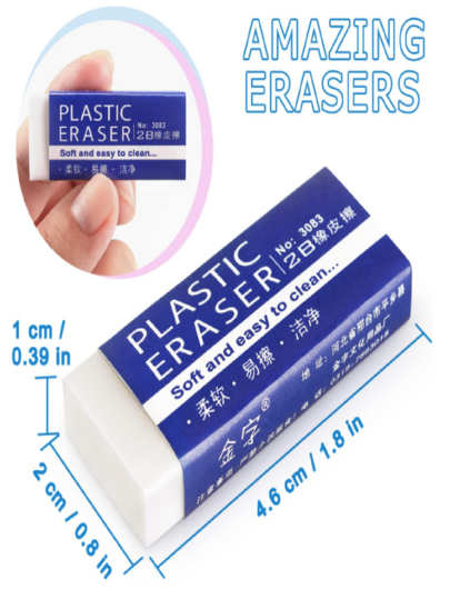 2/10pcs White Erasers For Painting, Office, And Study, Clean, Soft, And Easy To Wipe, Stationery Supplies - Pencil Erasers - No Stains - For School And Office Use, Large White Erasers For Drawing And Art, School And Office Supplies, Back To School Essentials, Size: 5cm*1.8cm