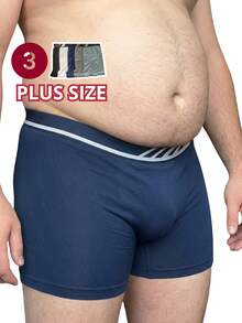 Set Of 3 Seamless Plus Size Boxer Briefs By Sear Surf, Unparalleled Quality, Size G3 (Brazilian Size). - Multicolor - View 1