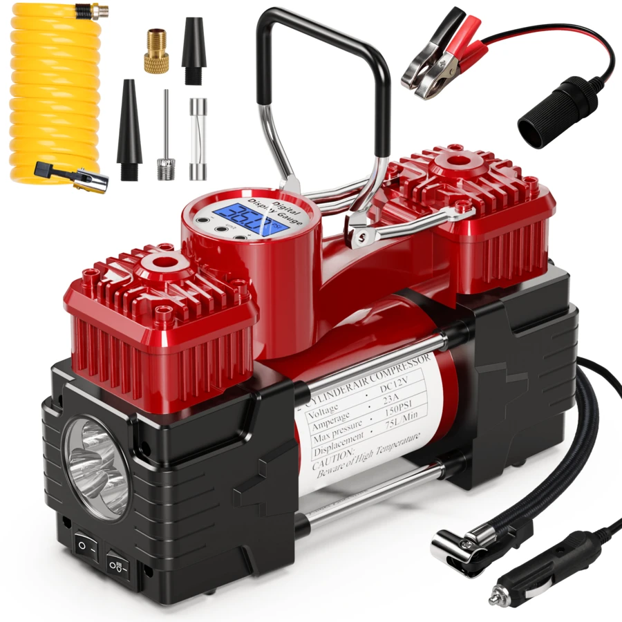 Meshuba Portable Air Compressor Pump Tire Inflator Auto Shut-Off ...