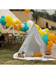 1pc Large Princesstent For Children - Available In Three Sizes: 135cm/160cm/180cm Tall, Made Of Durable Polyester Fabric, Suitable For Both Boys And Girls - An Ideal Birthday Or Holiday Gift. - White - View 9