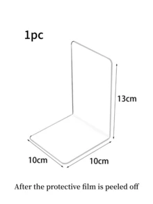 1pc Acrylic Transparent L-Shaped Desktop Book Shelf, Transparent Display Rack, Desktop Bookshelf For Organizing Books, Stationery, Back To School Recommended Item - Multicolor - View 8
