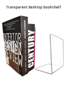 1pc Acrylic Transparent L-Shaped Desktop Book Shelf, Transparent Display Rack, Desktop Bookshelf For Organizing Books, Stationery, Back To School Recommended Item - Multicolor - View 7