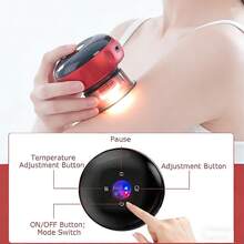 Smart vakuumkoppmassageapparat - Värmande och kroppsskrapande koppmassageapparat för rygg, nacke och armar - Bourgogne - Visa 2