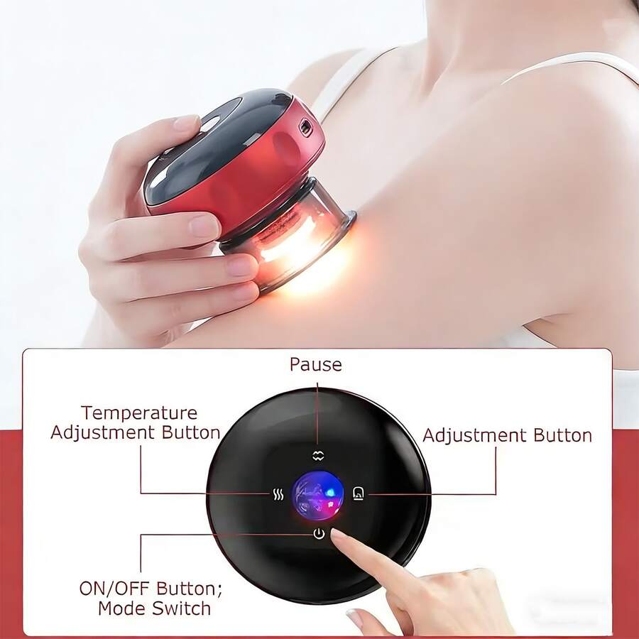 Smart vakuumkoppmassageapparat - Värmande och kroppsskrapande koppmassageapparat för rygg, nacke och armar