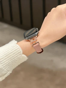 新款蝴蝶结皮革表带，适用于 38/40/41/42/44/45/46/49 毫米表盘，兼容 Ultra/SE11/10/9/8/7/6/5/4/3/2/1 系列表带 - 粉紅玫 - 查看 5