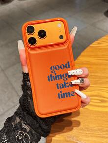 1个新款畅销橙色鼓包标语图案手机壳，兼容 17 Pro Max/17/17 Pro/16 Pro Max/16/16 Pro/15 Pro Max/15 Pro/15/14 Pro Max/14 Pro/14/13 Pro/12 Pro/12/11，防摔，适合作为生日礼物、送给女朋友/男朋友或自用 - 彩色 - 查看 4