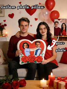 1 chiếc gối in ảnh 3D theo yêu cầu, có thể giặt tay, đa năng, in kỹ thuật số nhiều kích cỡ - Thích hợp làm quà tặng Giáng sinh và Halloween, gối ảnh cá nhân hóa, thiết kế khuôn mặt độc đáo cho sinh nhật, ngày lễ, kỷ niệm, trang trí nhà cửa, phòng khách, phòng ngủ, ngày Valentine, trang trí đám cưới, Halloween, Giáng sinh, Lễ Tạ ơn. - Hoa hình trái tim - Xem 3