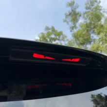 1pc Car High-Mounted Brake Light Decorative Sticker, Carbon Fiber Tail Light Sticker, Rear Taillight Modification Cartoon Cute Devil Eye Projection Sticker, Translucent Film - A - View 4