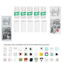 5 Rolls Thermal Printer Paper & Self-Adhesive Stickers Compatible For Mini/Stick Receipt Printers - Refill Rolls For Portable Thermal Paper & Sticker Printing, Compact Printer