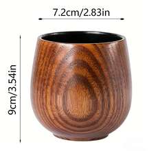 1pc Handmade Natural Wood Tea Cup - Reusable Ironwood Mug With Natural Grain, Cup Suitable For Tea, Herbal Drinks, & Use - Brown - View 10
