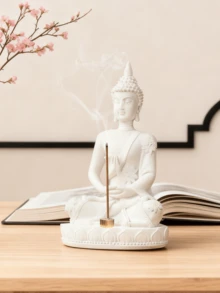 1尊佛像，佛像摆件，用于冥想装饰，佛像禅意装饰，佛像和佛像摆件，家居装饰，金色 - 彩色 - 查看 6